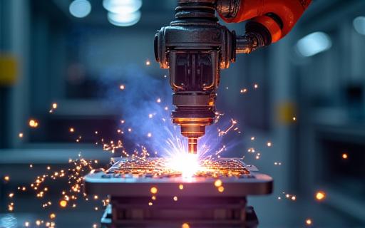 ロボットアームによる精密溶接作業
